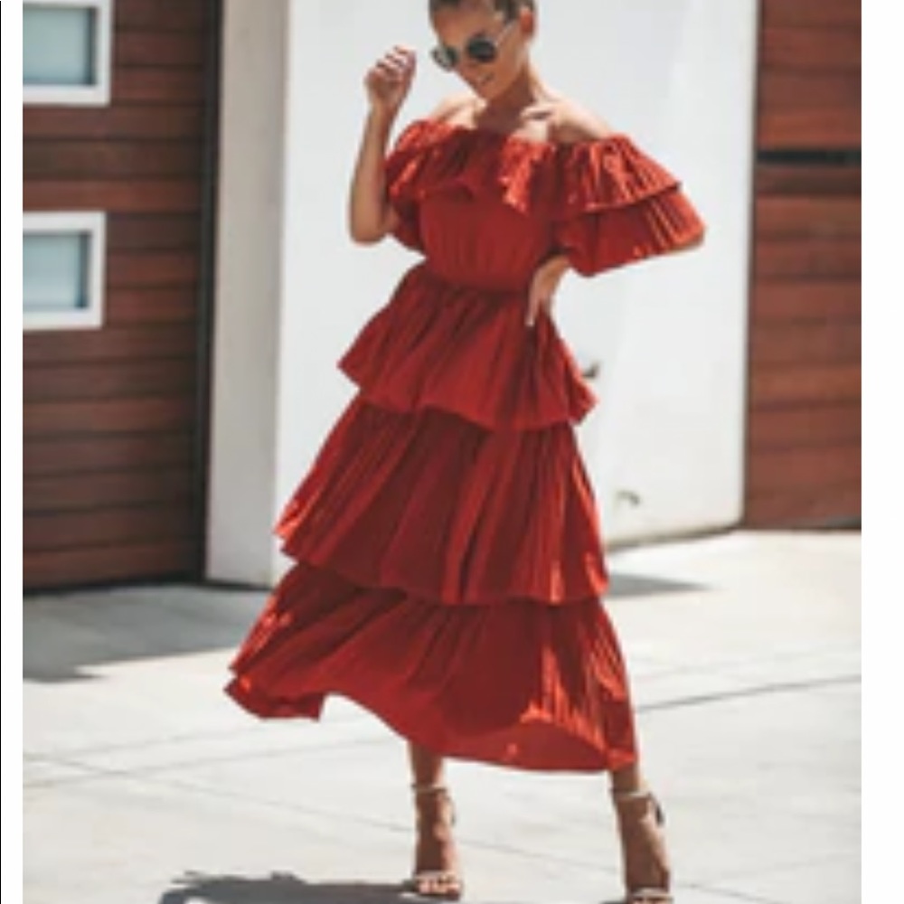 Vici off the shoulder midi dress